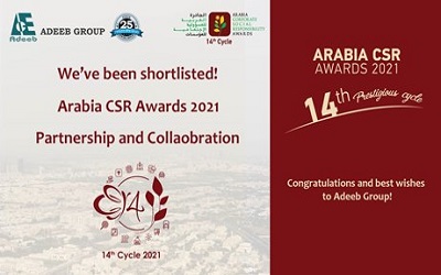 Adeeb Group shortlisted at Arabia CSR Awards 2021
